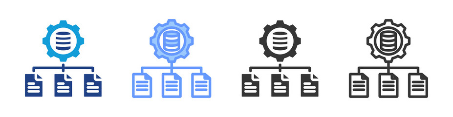 Fototapete - Database Management icon set multiple style collection
