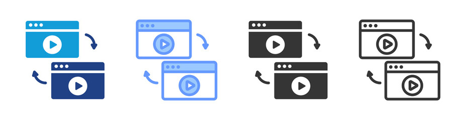 Poster - Related Video icon set multiple style collection
