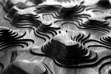 Poster - Intricate patterns emerge from the interplay of shadows and shapes creating a captivating depth in a grayscale setting that evokes emotions and invites interpretation.