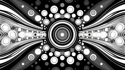 Poster - Intertwining patterns create a sense of depth and movement highlighting the beauty of simplicity in design. Lines and circles merge presenting a captivating visual experience.