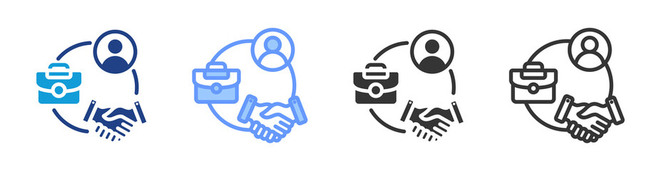 Poster - Professional Association icon set multiple style collection