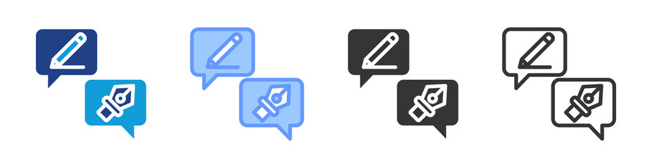Poster - Design Discussion icon set multiple style collection
