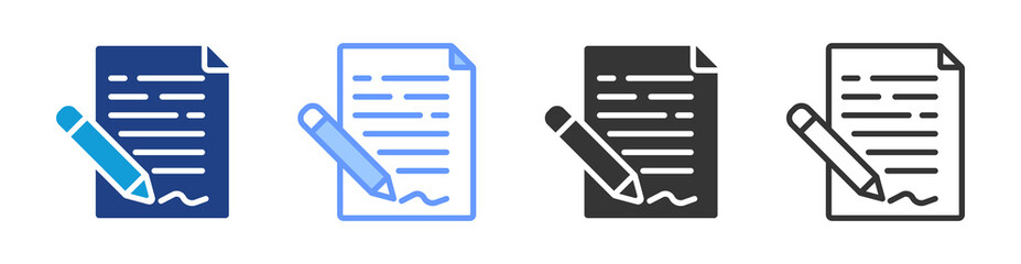 Poster - Sign Contract icon set multiple style collection
