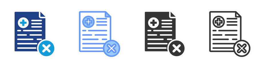 Poster - No Sick Leave icon set multiple style collection