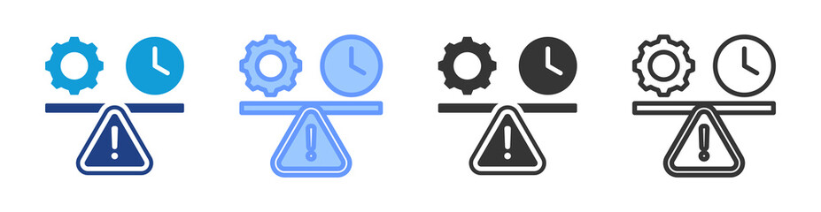 Poster - Precarious Work icon set multiple style collection