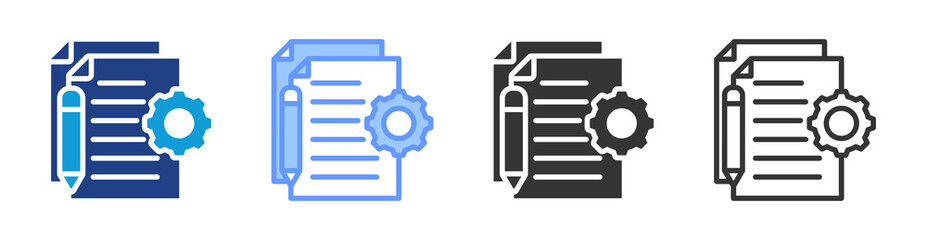 Poster - Project Contract icon set multiple style collection