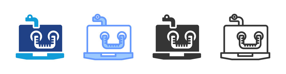 Aufkleber - Worm Virus icon set multiple style collection