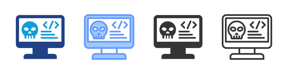 Poster - Hacking Code icon set multiple style collection