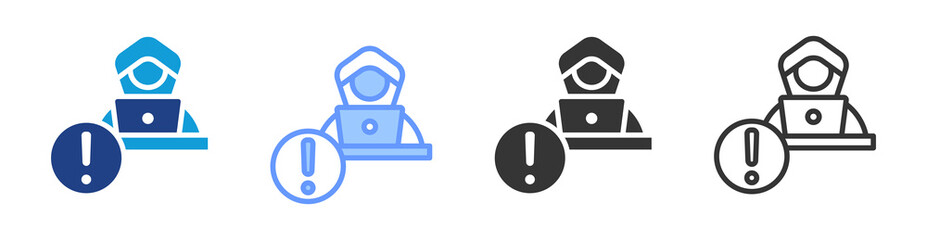 Aufkleber - Hacking icon set multiple style collection