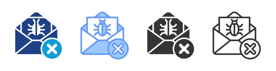 Aufkleber - Spam Email icon set multiple style collection