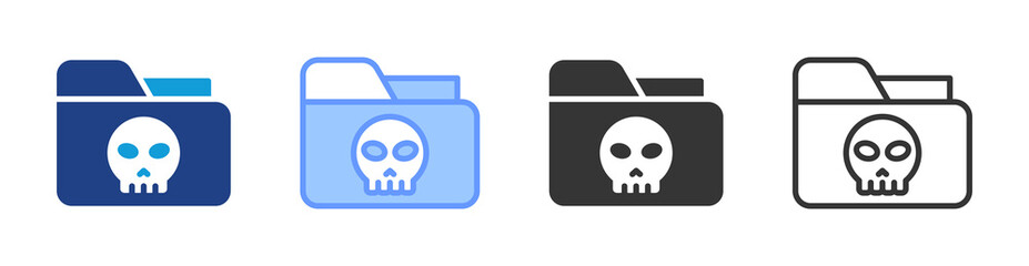 Aufkleber - Infected Folder icon set multiple style collection