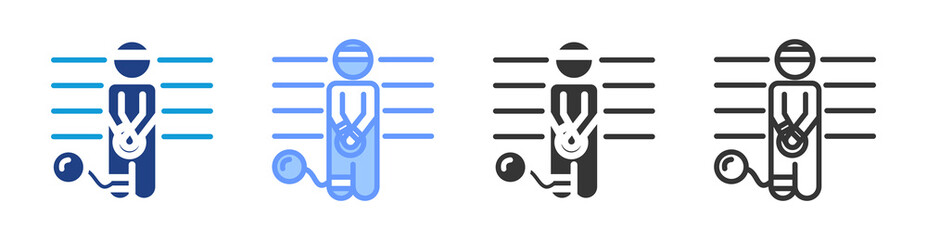Poster - Prisoner icon set multiple style collection