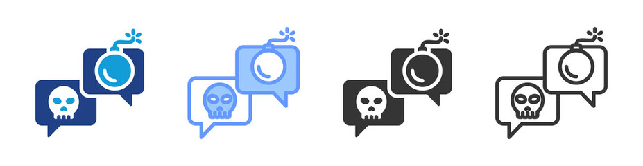Poster - Danger Chat icon set multiple style collection