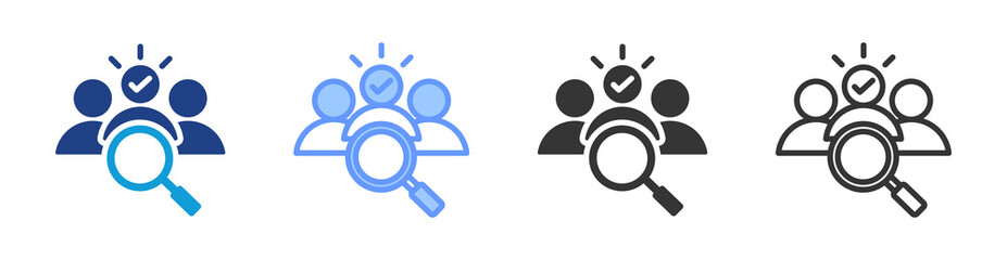 Poster - Recruiting icon set multiple style collection