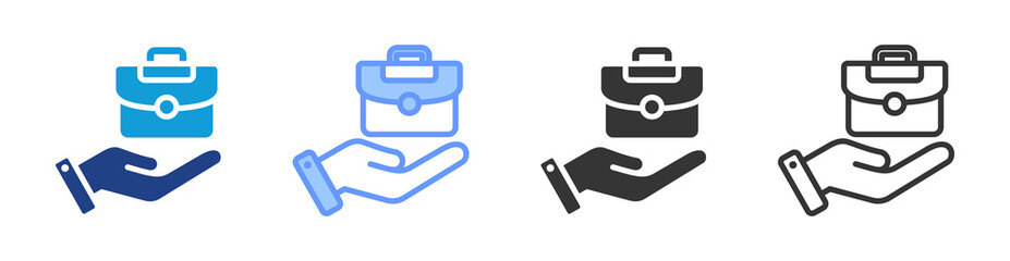 Poster - Employment icon set multiple style collection