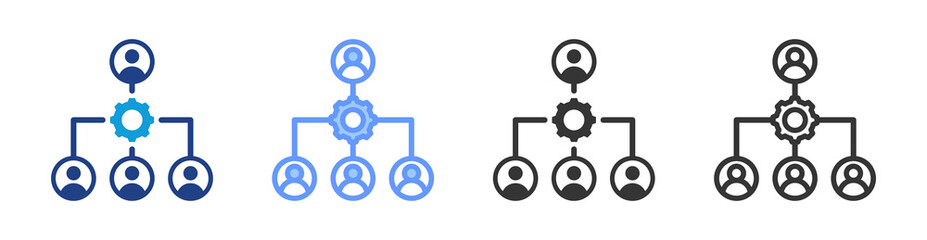 Aufkleber - Organization icon set multiple style collection