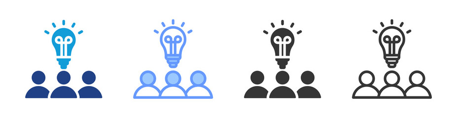 Poster - Creative Team icon set multiple style collection