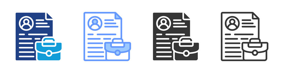 Poster - Cv icon set multiple style collection