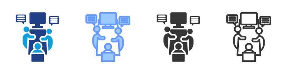 Poster - Team Meeting icon set multiple style collection