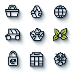 Poster - this image is a collection of 15 minimalist thin outline icons that visually represent different asp