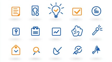 Poster - A comprehensive set of icons representing various aspects of customer satisfaction service review processes for professional use