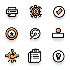 Poster - this set of 15 business and productivity focused icons features a clean streamlined aesthetic that w