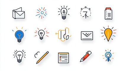 Poster - this set of 15 editable stroke icons covers a range of concepts related to business strategy includi