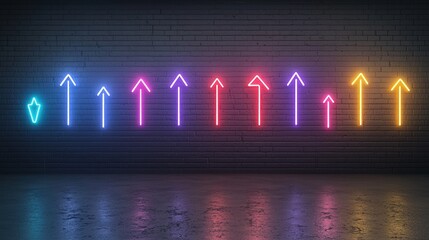 Poster - Radiating beams of intense neon light in various vibrant colors form a captivating and futuristic abstract composition evoking a sense of energy direction and technological advancement