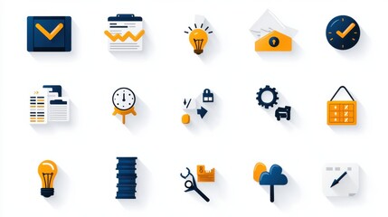 Poster - a comprehensive collection of essential investment symbols including icons representing various fina