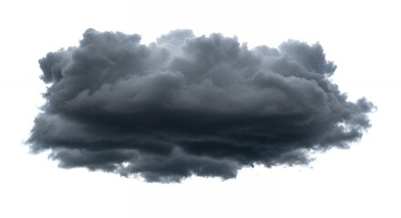 dark gray storm cloud isolated against white background