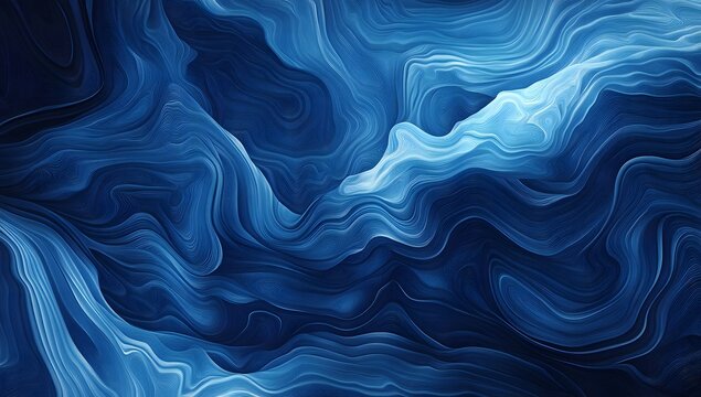 Abstract blue background with smooth wave-like patterns, a vector presentation
