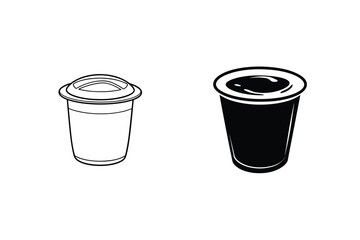 Poster - Two Coffee Cup Styles In Black And White Vector Graphics Illustration