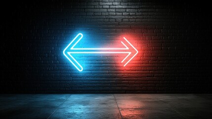 Poster - vibrant neon colored arrows against a dark background creating a dynamic and energetic visual displa