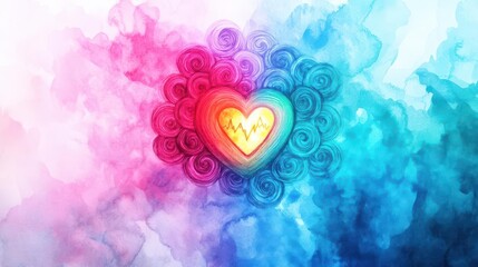 Poster - Intricate Heart Design with Smaller Heart at Center Symbolizing Love Affection and Connection in a Beautifully Crafted Artistic Representation of Emotion