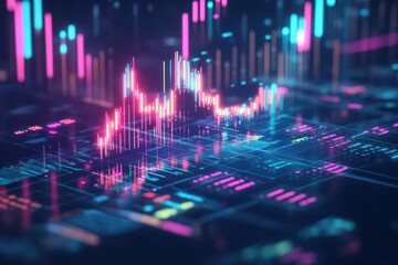 Fototapete - Vibrant Computer Circuitry Featuring Intricate Pink and Blue Patterns Illustrating Modern Technology with a Futuristic and Dynamic Visual Appeal