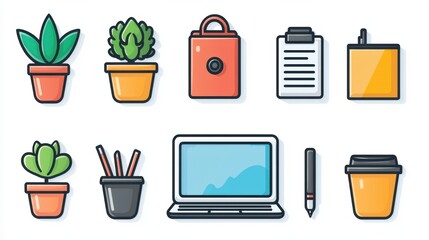 Poster - A cluttered but organized workdesk featuring various office tools and accessories creating a productive workspace for a dedicated professional or workaholic