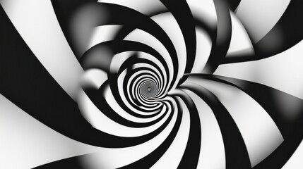 Fototapete - Hypnotic black and white spiral illusion creates depth and movement in a visually engaging pattern