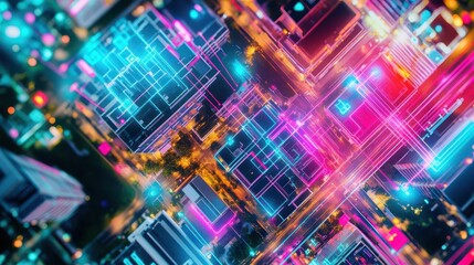 Poster - Vibrant Abstract Background Featuring Colorful Lines and Glowing Lights Creating a Dynamic and Energetic Visual Experience in Modern Artistic Style