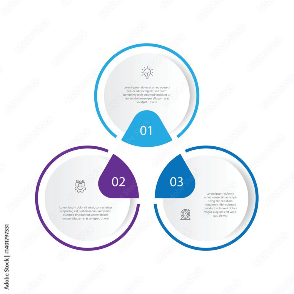Design template infographic vector element with 3 step and icons Stock ...