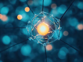 Poster - Illuminated Sphere Casting Radiant Light Through Its Surface Creating a Mystical Atmosphere Evoking Wonder and Curiosity in a Dreamlike Setting