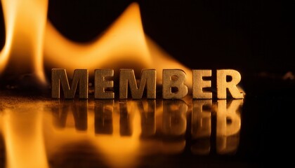 Poster - Burning Reflection of the Word Member in Flames
