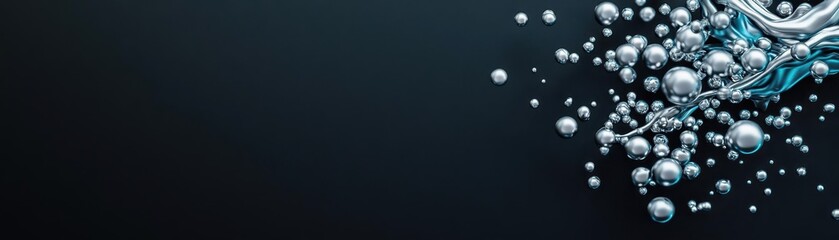Fototapete - Vibrant Blue and White Abstract Background Featuring Floating Bubbles Creating a Dreamy Atmosphere Perfect for Modern Art and Creative Design Projects