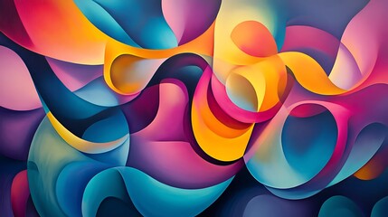 Aufkleber - Abstract Colorful Swirls with Symphony of Hues Shapes for visual modern creative concept.