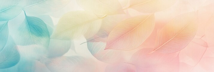 Aufkleber - Pastel leaf pattern with organic curves against a soft natural background, creating a serene and calming atmosphere