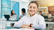 © peopleimages.com - Science, girl and portrait with smile in laboratory for pharmaceutical study, medical research and education. Japanese university, student and happy with books for learning, knowledge and scholarship