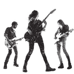 Wall Mural - rock band halftone grunge vector design element