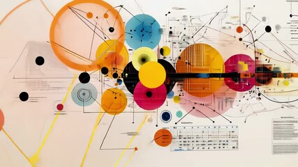 Poster - Abstract data diagram: An intricate, visually striking digital art piece showcases a dynamic network of interconnected colorful circles.