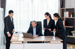 © Verin - cheerful senior boss during business meeting,employees having conference in boardroom,conversation,consulting,discussing