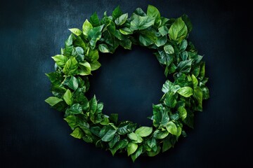 Aufkleber - green leaves form a captivating representation of planet earth to symbolize environmental care and s