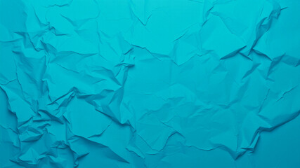 Canvas Print - vibrant teal crumpled paper texture background